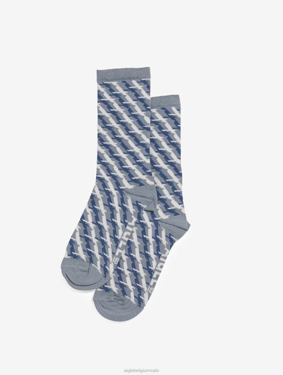 Heren accessoires ciel jq Aigle iconische jacquard sokken- J404Z425