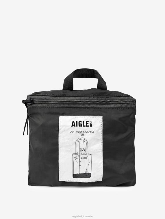 Heren accessoires zwart Aigle compacteerbare weekendtas J404Z381