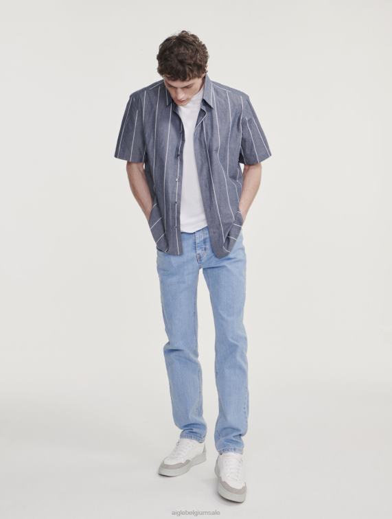 Heren kleren donker denim Aigle iconische jeans J404Z44