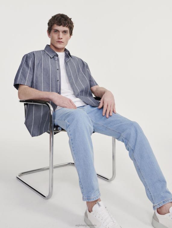 Heren kleren donker denim Aigle iconische jeans J404Z44