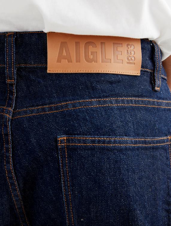 Heren kleren donker denim Aigle iconische jeans J404Z76