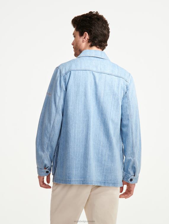 Heren kleren denim licht bleekmiddel Aigle halflang denim safari-jack J404Z204