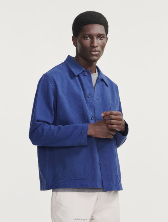 Heren kleren encreblauw Aigle middellange werkjas J404Z180