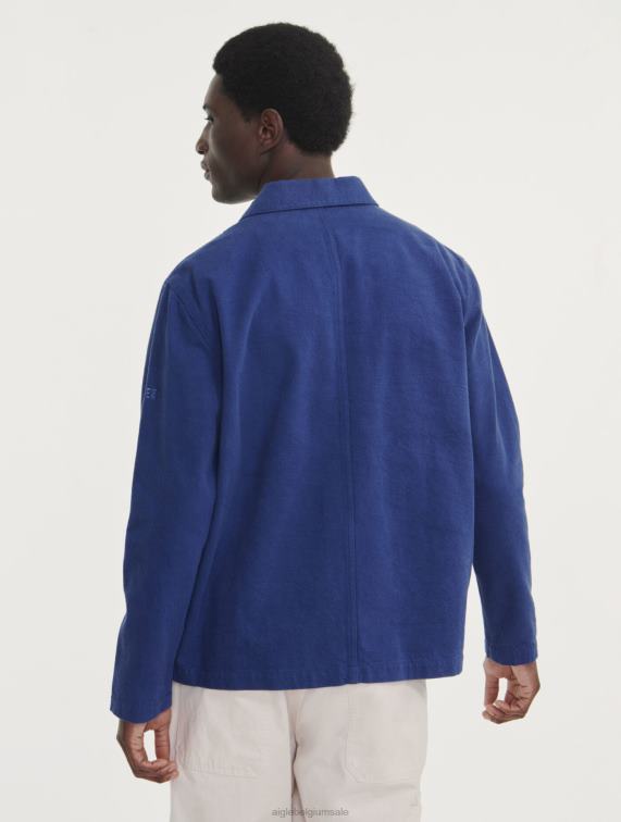 Heren kleren encreblauw Aigle middellange werkjas J404Z180