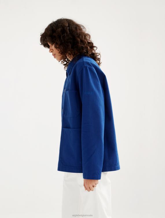 Heren kleren encreblauw Aigle middellange werkjas J404Z180