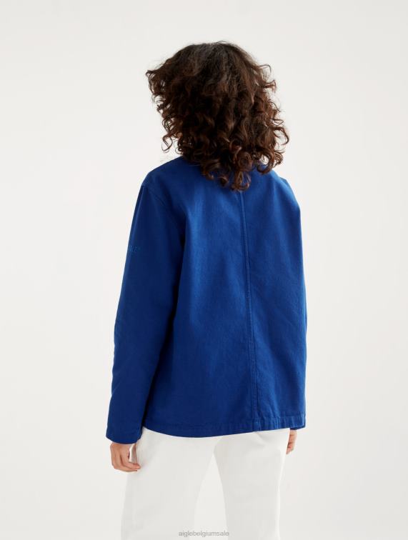 Heren kleren encreblauw Aigle middellange werkjas J404Z180