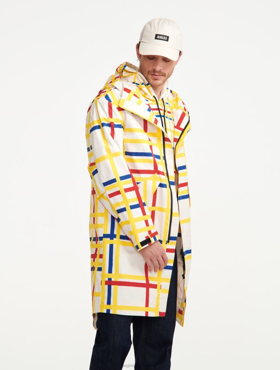 Heren kleren mondriaan Aigle x Centre Pompidou lange fishtail mtd met capuchon J404Z181