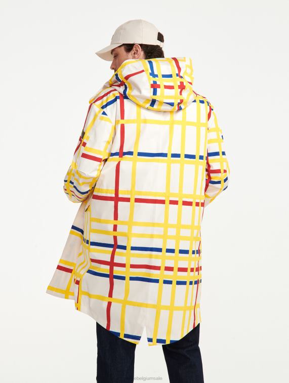 Heren kleren mondriaan Aigle x Centre Pompidou lange fishtail mtd met capuchon J404Z181