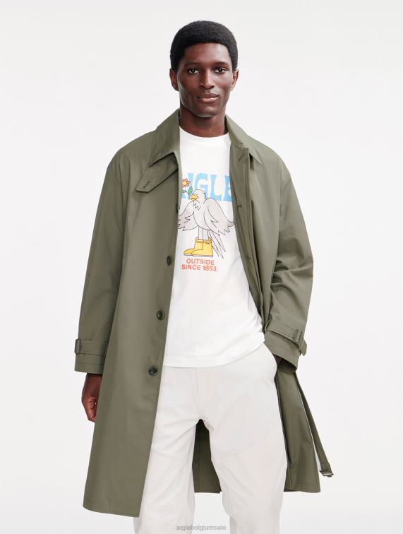 Heren kleren staartlis Aigle lange mtd-trenchcoat J404Z217