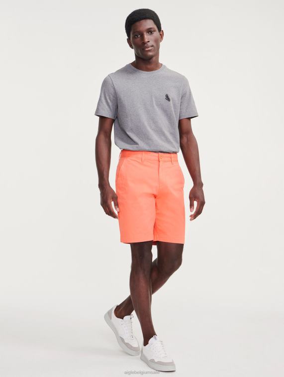 Heren kleren abrikoos Aigle chino korte broek J404Z111