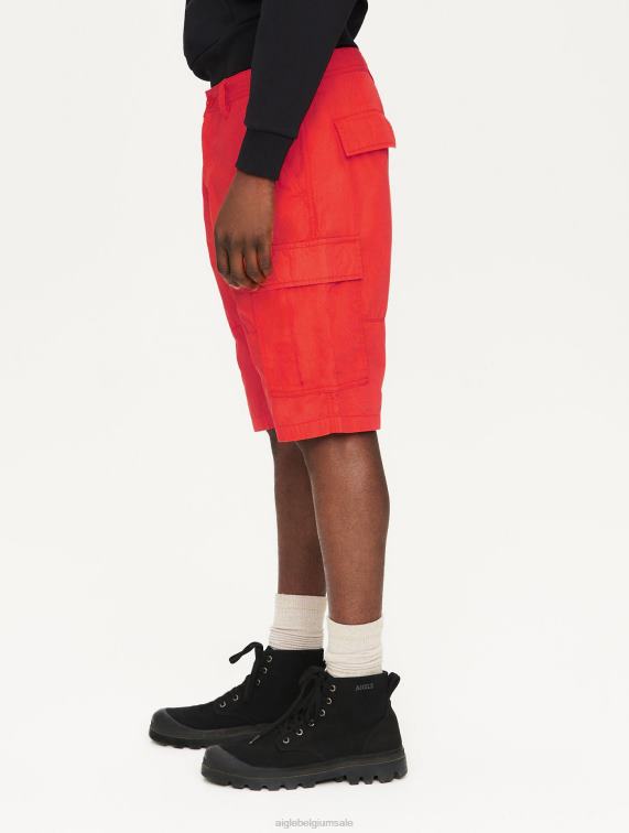 Heren kleren poivron Aigle cargoshort van biologisch katoen J404Z110