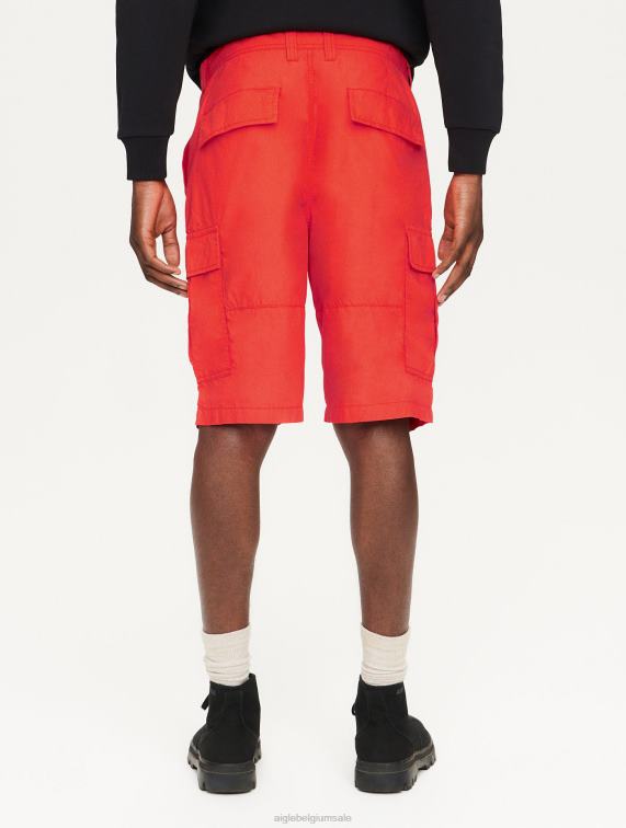 Heren kleren poivron Aigle cargoshort van biologisch katoen J404Z110