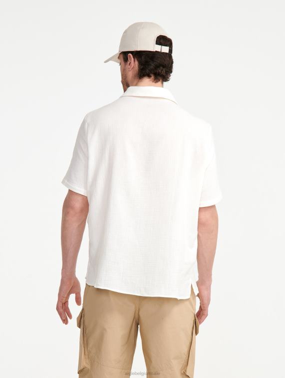 Heren kleren lag Aigle katoenen gasshirt met korte mouwen J404Z153
