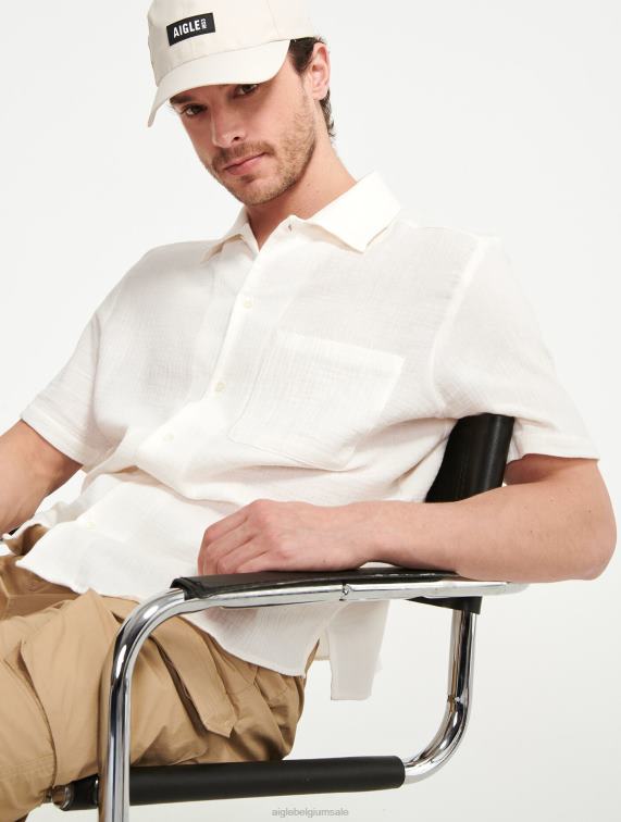 Heren kleren lag Aigle katoenen gasshirt met korte mouwen J404Z153