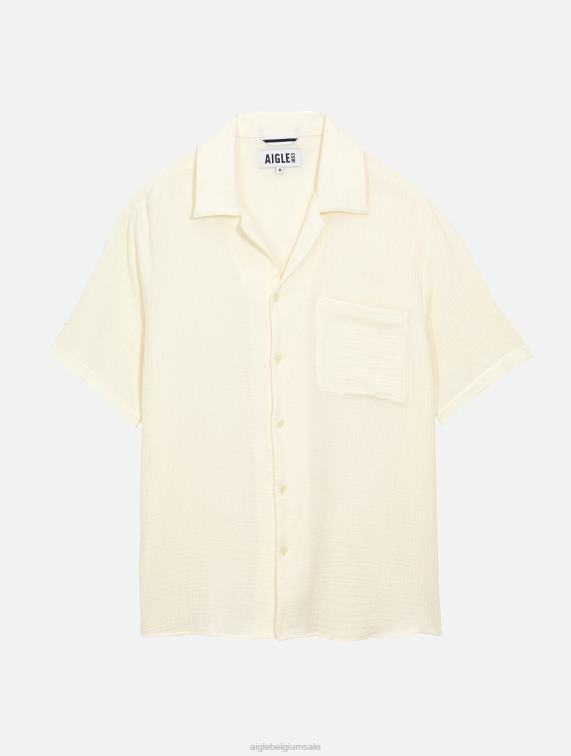 Heren kleren lag Aigle katoenen gasshirt met korte mouwen J404Z153