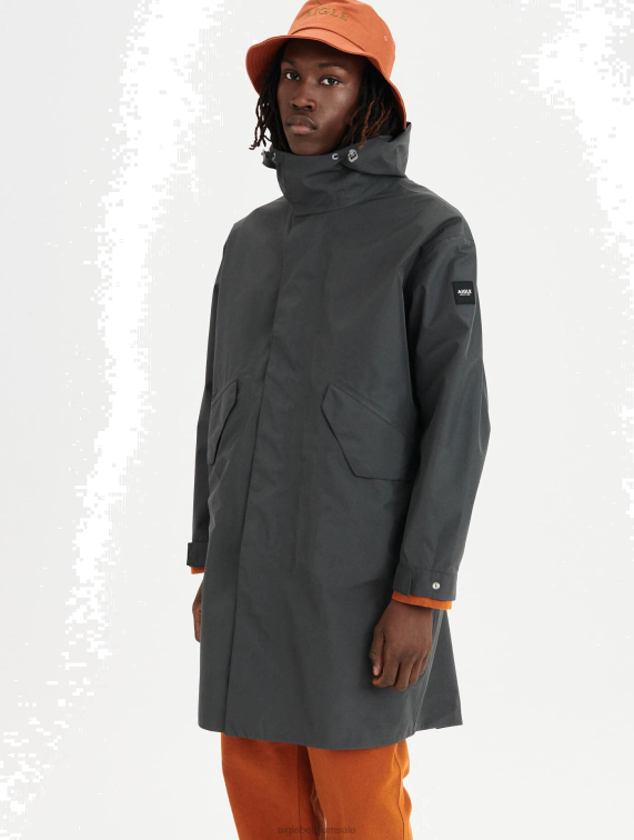 Heren kleren houtskool Aigle Gore-Tex fishtail-parka J404Z173