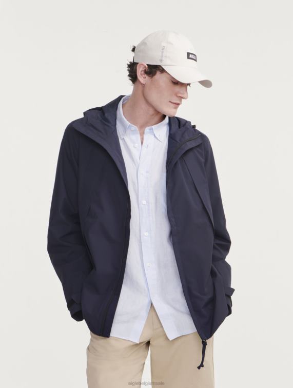 Heren kleren marinier Aigle middellange mtd parka met capuchon J404Z160