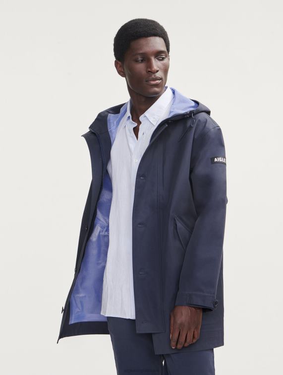 Heren kleren rijk Aigle middellange mtd-parka met capuchon J404Z214