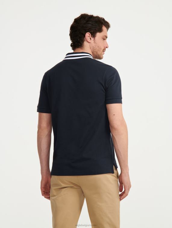 Heren kleren rijk Aigle Poloshirt met korte mouwen en dubbele bandkraag J404Z2