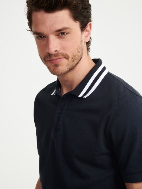 Heren kleren rijk Aigle Poloshirt met korte mouwen en dubbele bandkraag J404Z2