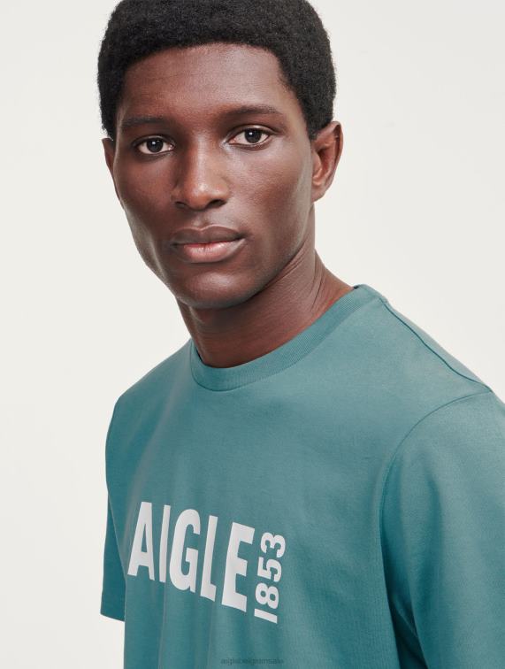 Heren kleren waterkracht Aigle bedrukt pyratex t-shirt met ronde hals J404Z70