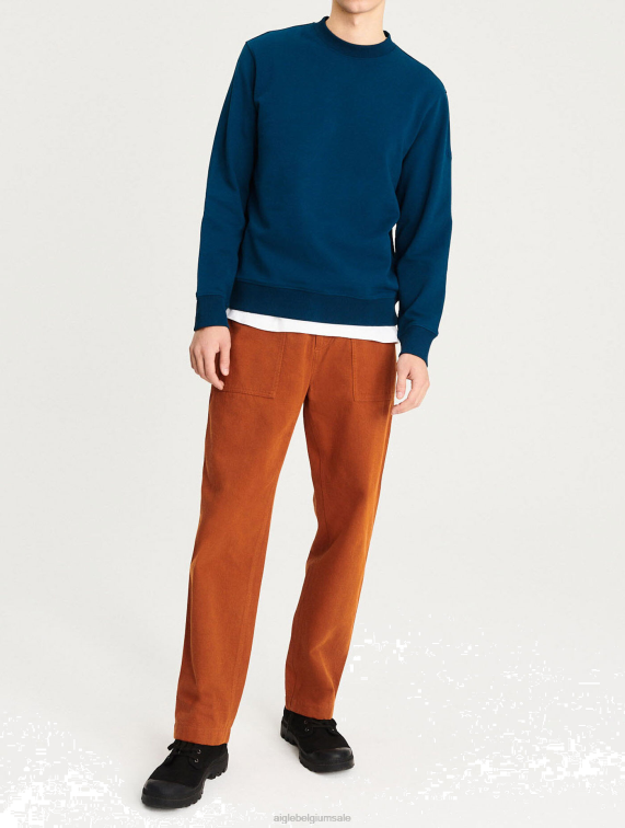 Heren kleren nautisch Aigle Sweatshirt van biologisch katoen met ronde hals J404Z74