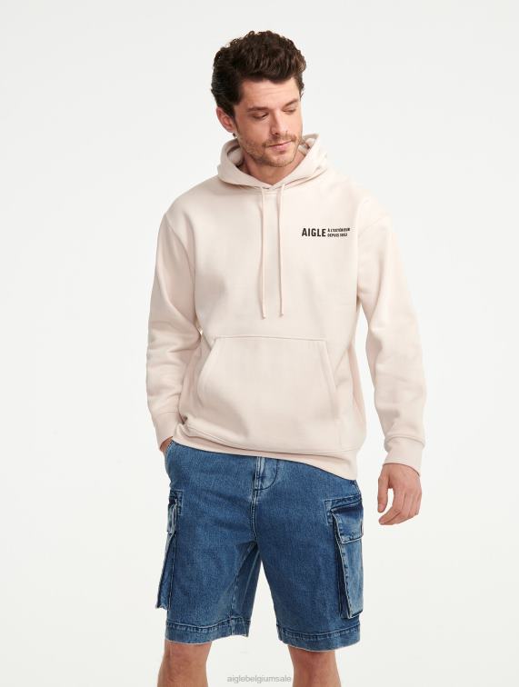 Heren kleren sabel Aigle sweatshirt met capuchon en print J404Z37