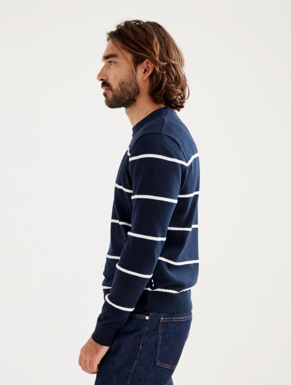 Heren kleren imperium st Aigle Gemaakt in Frankrijk, fijne matrozentrui met ronde hals J404Z83