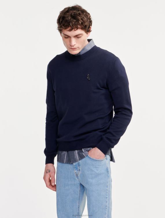 Heren kleren rijk Aigle Fijnmazige trui met ronde hals J404Z151