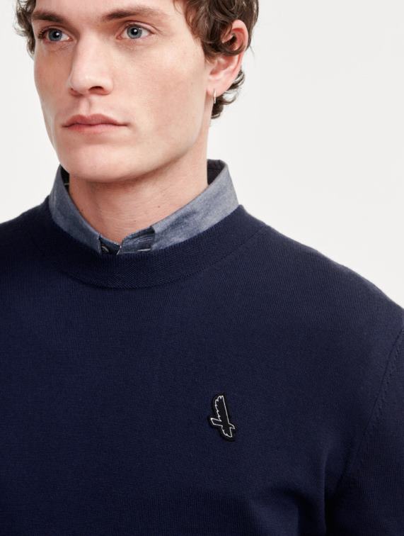 Heren kleren rijk Aigle Fijnmazige trui met ronde hals J404Z151