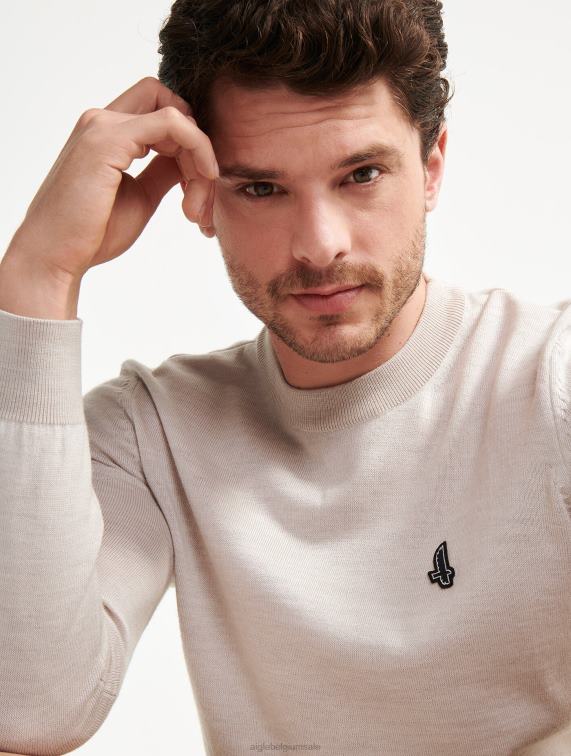 Heren kleren sabel Aigle Fijnmazige trui met ronde hals J404Z134