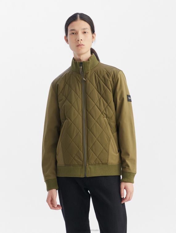 Heren kleren kaki Aigle jasje van gemengd materiaal J404Z93