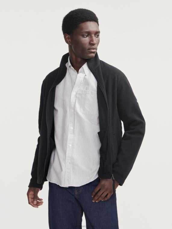 Heren kleren zwart Aigle microvezelfleece met ritssluiting J404Z18