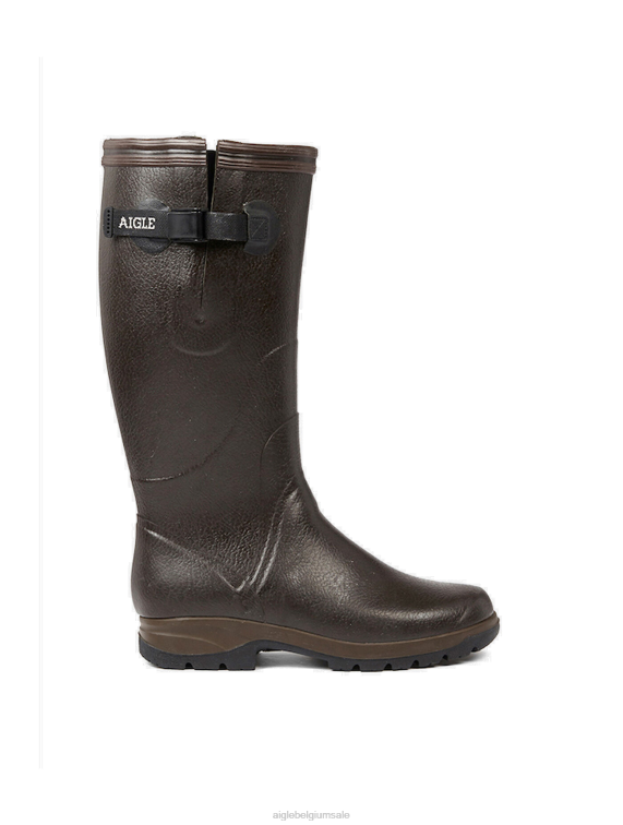 Heren laarzen brun Aigle landbouwlaarzen voor brede voeten en kuiten gemaakt in Frankrijk J404Z252