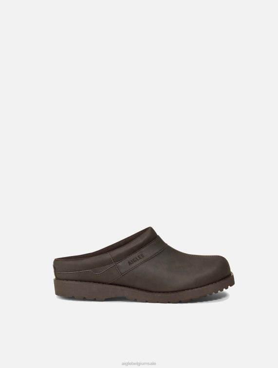 Heren schoenen donker bruin Aigle ultralichte lederen klomp J404Z314