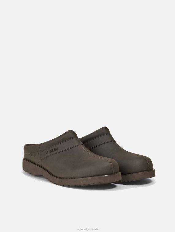 Heren schoenen donker bruin Aigle ultralichte lederen klomp J404Z314