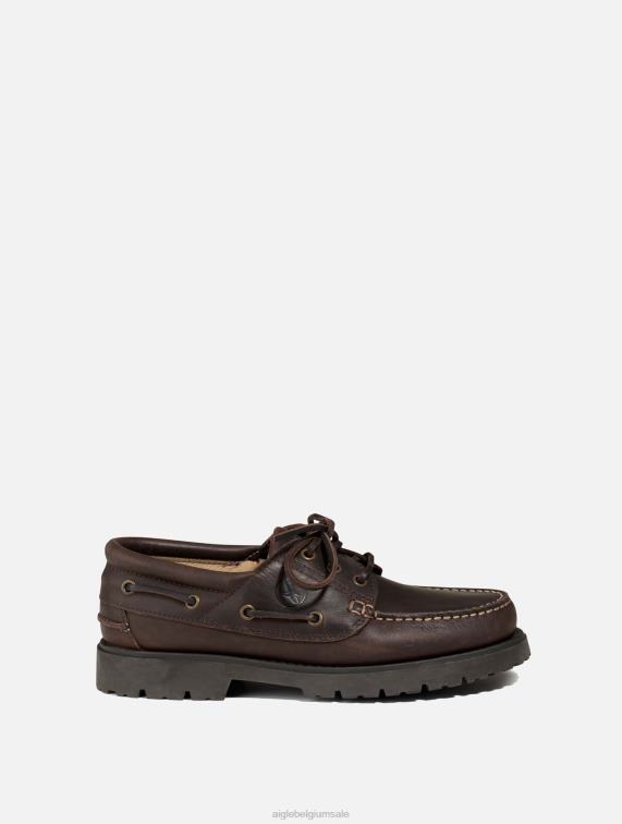 Heren schoenen kastanje/fonce Aigle loafer met vetersluiting J404Z311