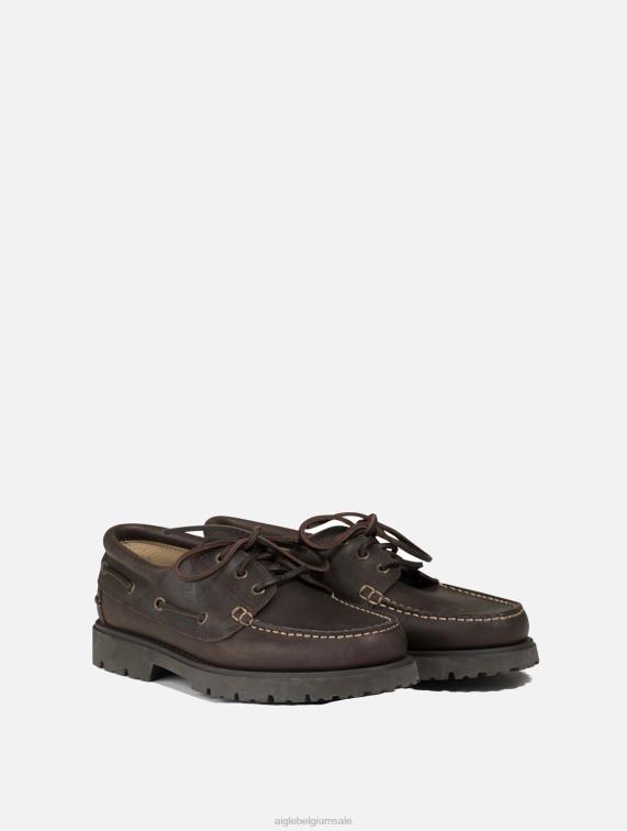 Heren schoenen kastanje/fonce Aigle loafer met vetersluiting J404Z311