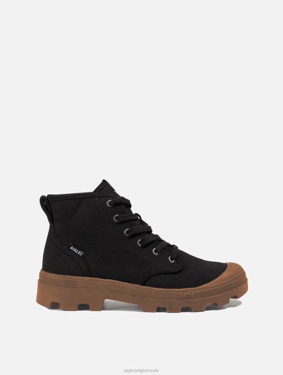 Heren schoenen zwart Aigle de veelzijdige schoen van gerecycled katoen J404Z262