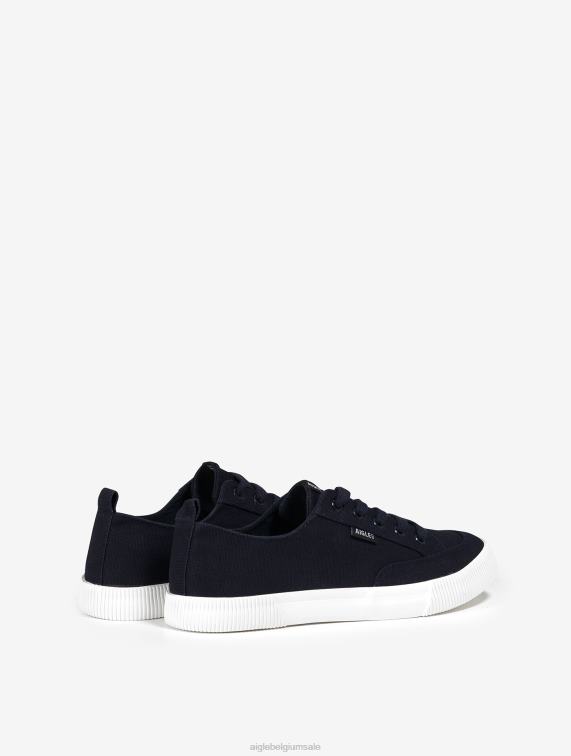 Heren schoenen donker marine Aigle canvas sneaker J404Z336