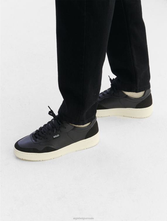 Heren schoenen zwart Aigle de duurzame leren sneaker J404Z290