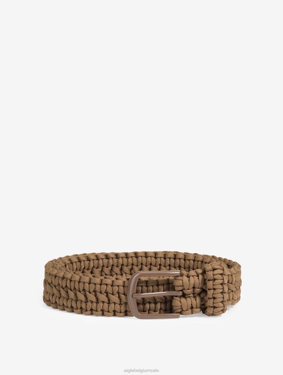 vrouwen accessoires hazelnoot Aigle gevlochten riem iconische gesp J404Z671