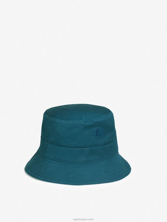 vrouwen accessoires stormblauw pr Aigle Omkeerbare vissershoed met bies J404Z664