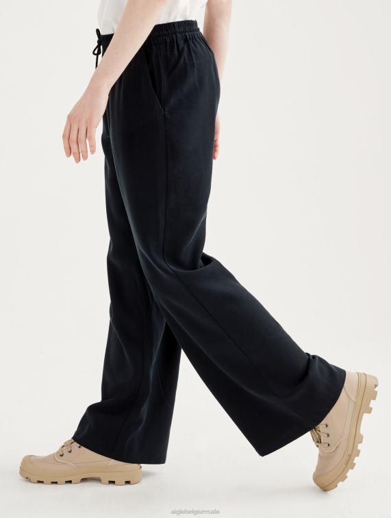 vrouwen kleren zwart Aigle losse 7/8 broek J404Z509