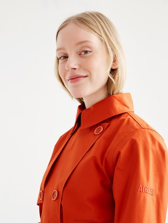 vrouwen kleren goji Aigle korte gore-tex trenchcoat met afneembare capuchon J404Z501