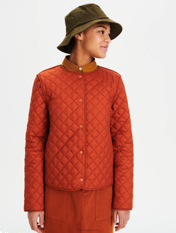 vrouwen kleren goudbruine Aigle kort lichtgewicht gewatteerd jack J404Z680