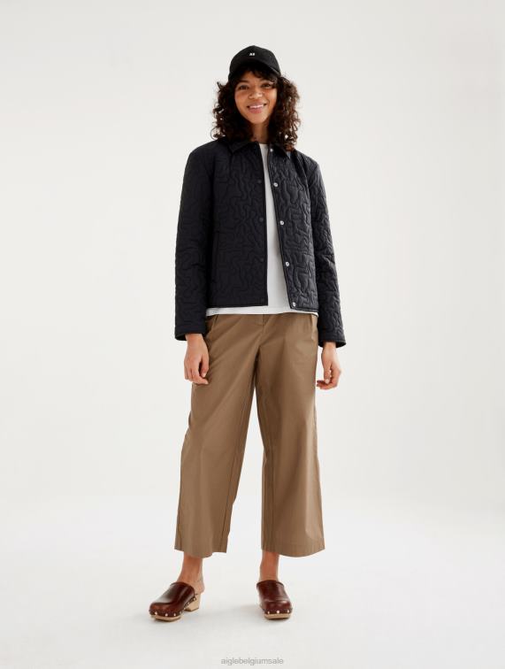 vrouwen kleren zwart Aigle lichtgewicht gewatteerde jas J404Z482