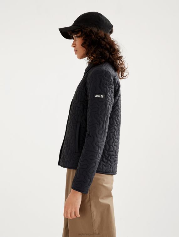 vrouwen kleren zwart Aigle lichtgewicht gewatteerde jas J404Z482