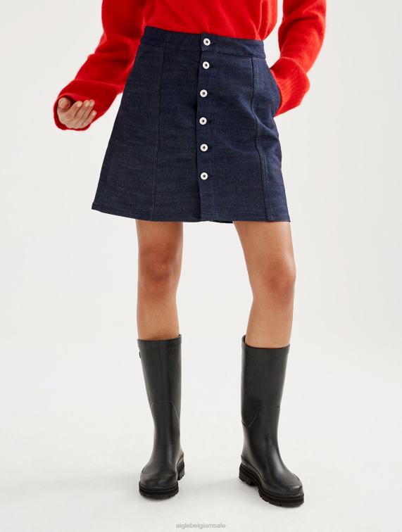 vrouwen kleren denim Aigle gemaakt in Frankrijk korte denim rok J404Z703