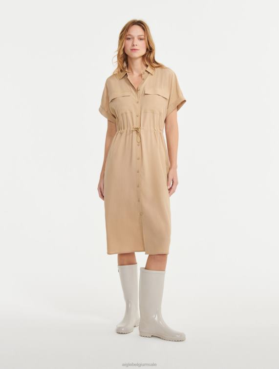 vrouwen kleren griezelig Aigle overhemdjurk met korte mouwen J404Z687